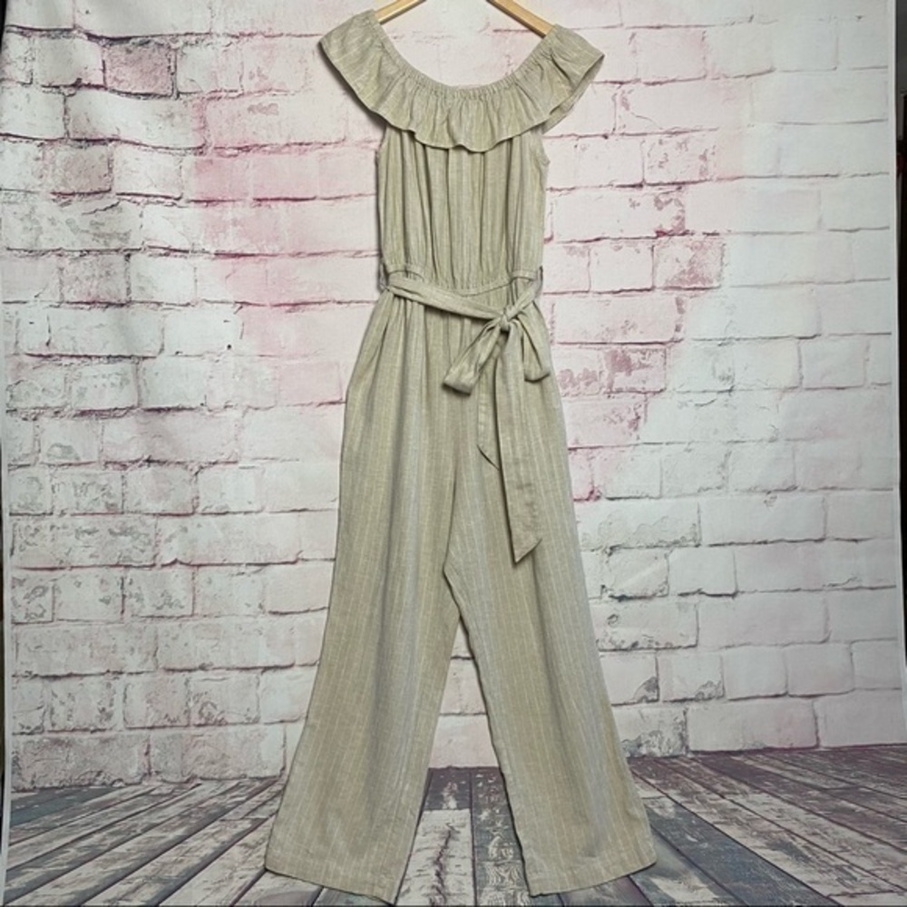 UNIVERSAL THREAD Beige Off the Shoulder Jumpsuit